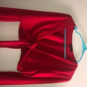 Red Crop Front Tip Top